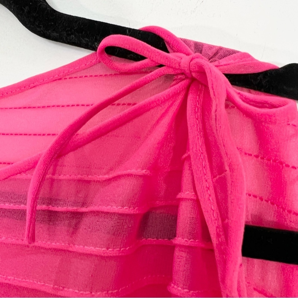 Vintage 70s AP Alepin Montreal hot pink sheer nylon long caftan maxi robe S - Picture 12 of 17